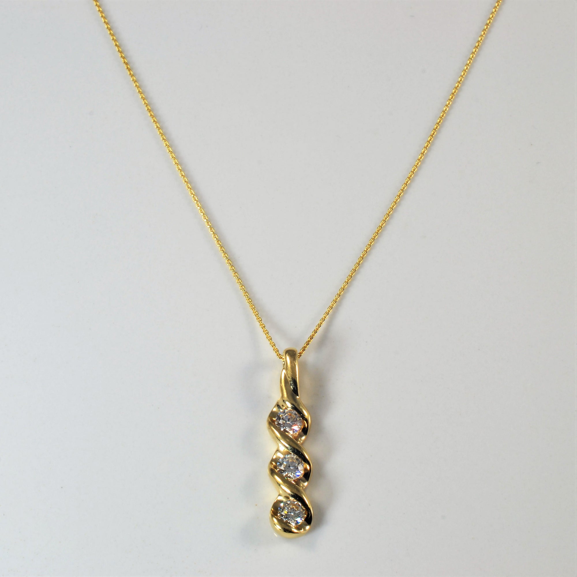 Twisted Diamond Journey Necklace | 0.42ctw |