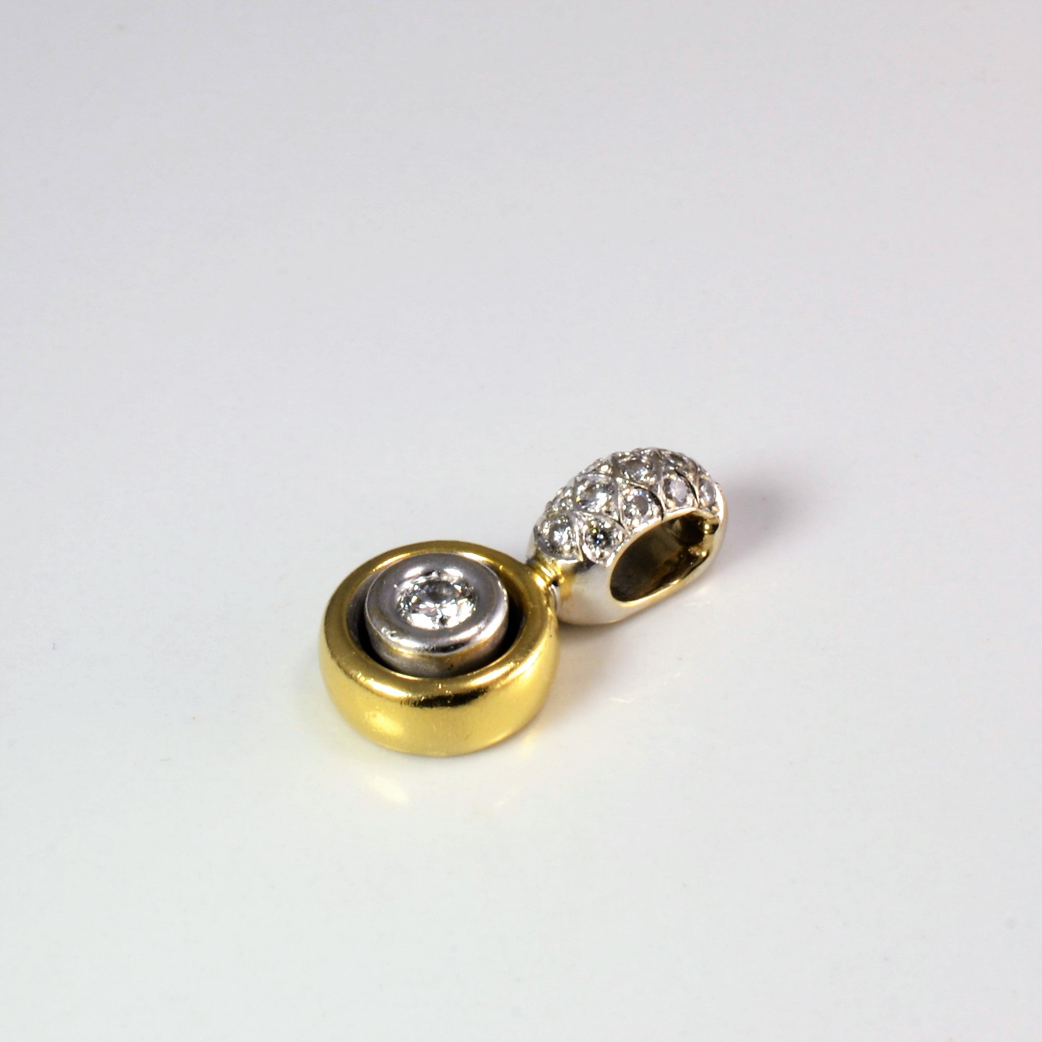 Bezel Set Diamond Two Tone Gold Pendant | 0.46 ctw |