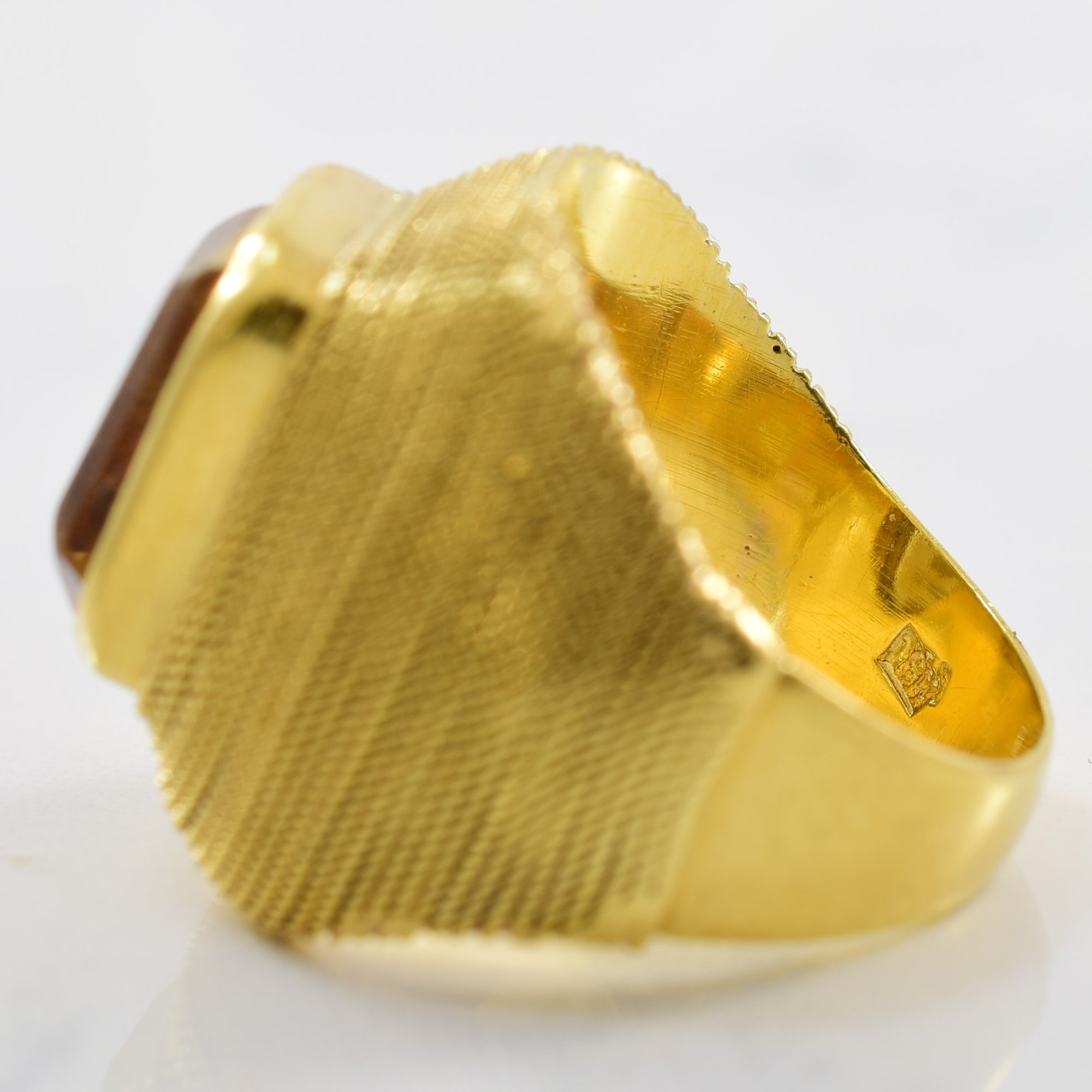 Textured Citrine Cocktail Ring | 4.20ct | SZ 5.5 |