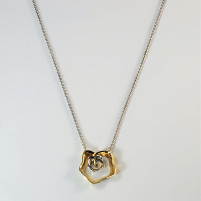 Two Tone Flower Necklace | 17