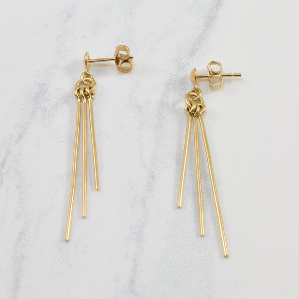 10k Yellow Gold Stud Drop Earrings |