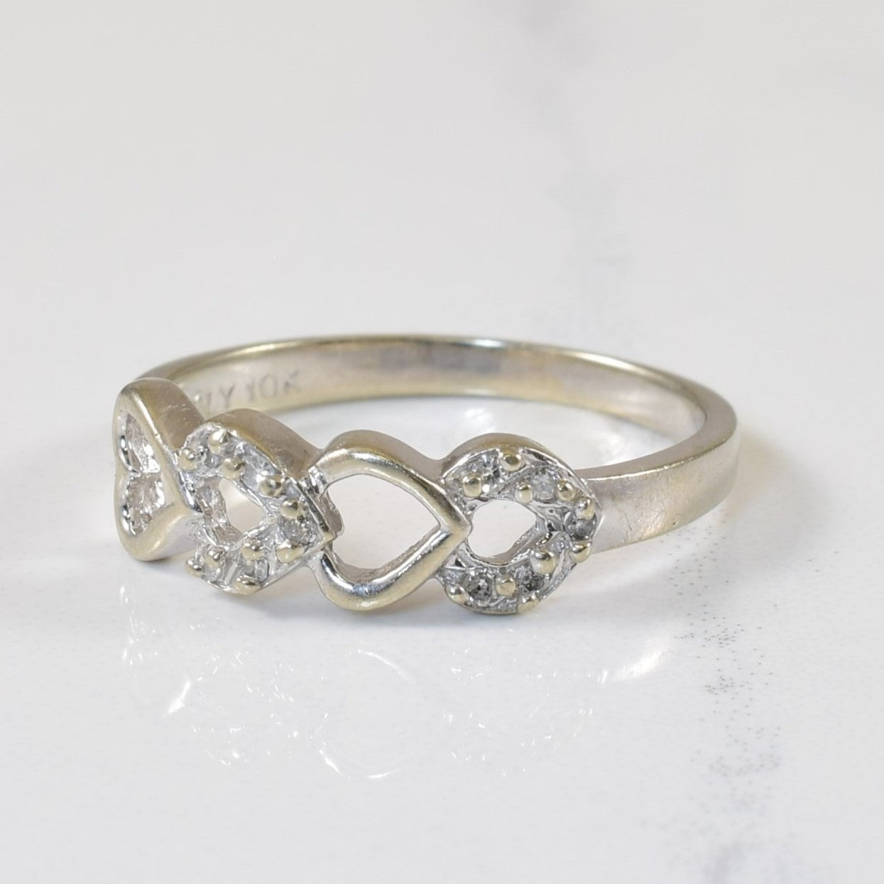 Four Heart Diamond Ring | 0.05ctw | SZ 6.25 |