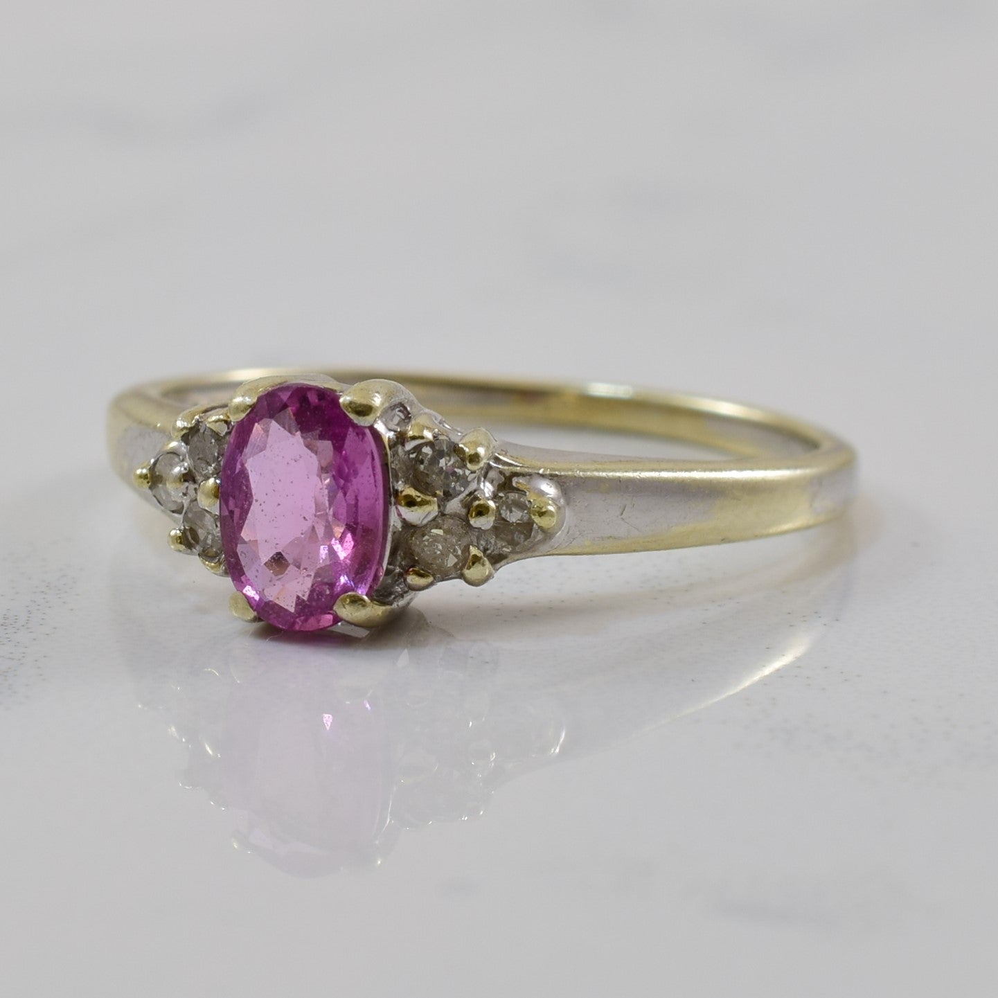 Pink Sapphire & Diamond Ring | 0.50ct, 0.06ctw | SZ 7 |