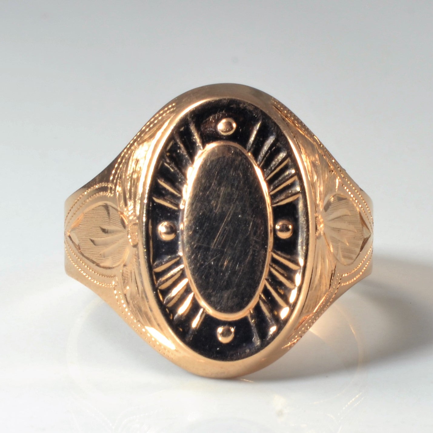 Rose Gold Textured Signet Ring | SZ 11.25 |