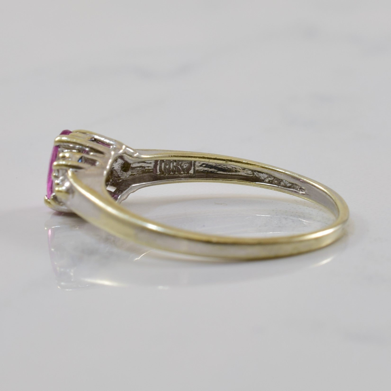 Pink Sapphire & Diamond Ring | 0.50ct, 0.06ctw | SZ 7 |