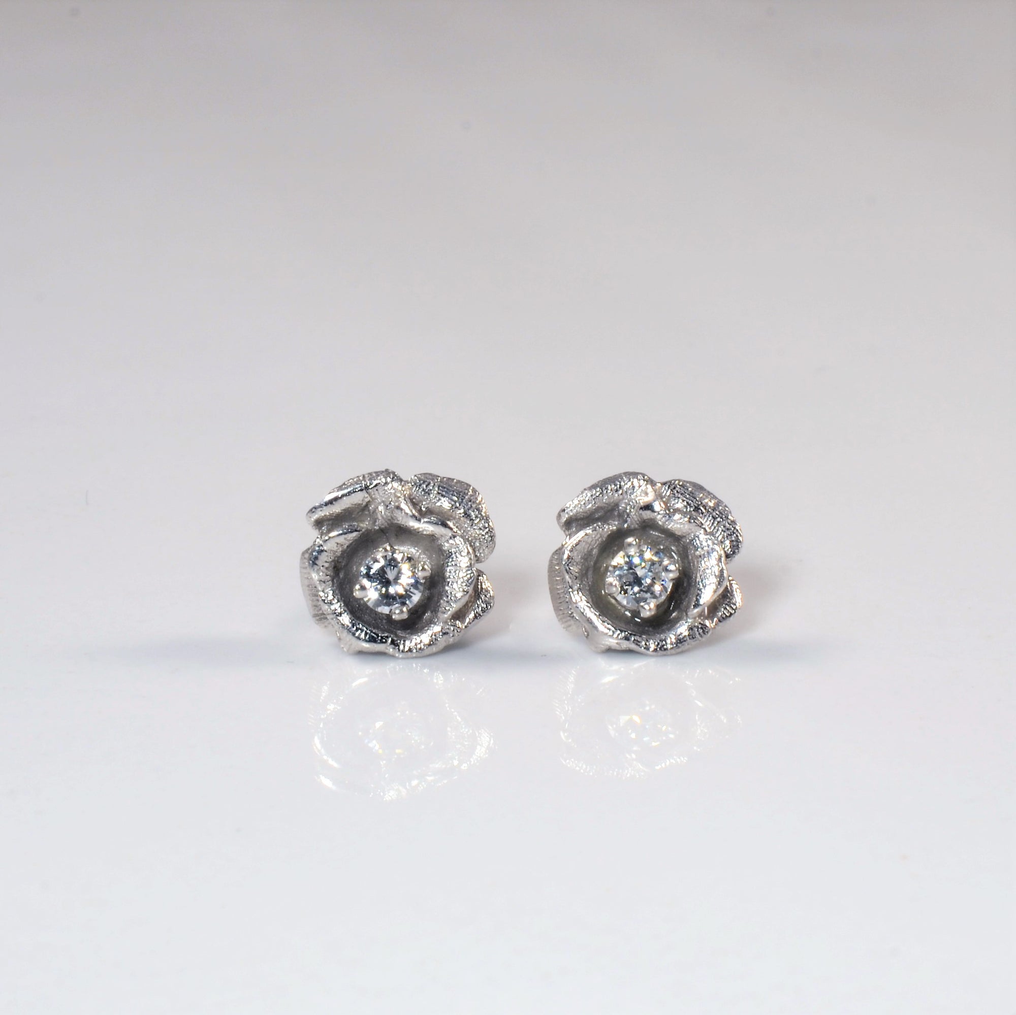 Diamond Rose Stud Earrings | 0.16ctw |