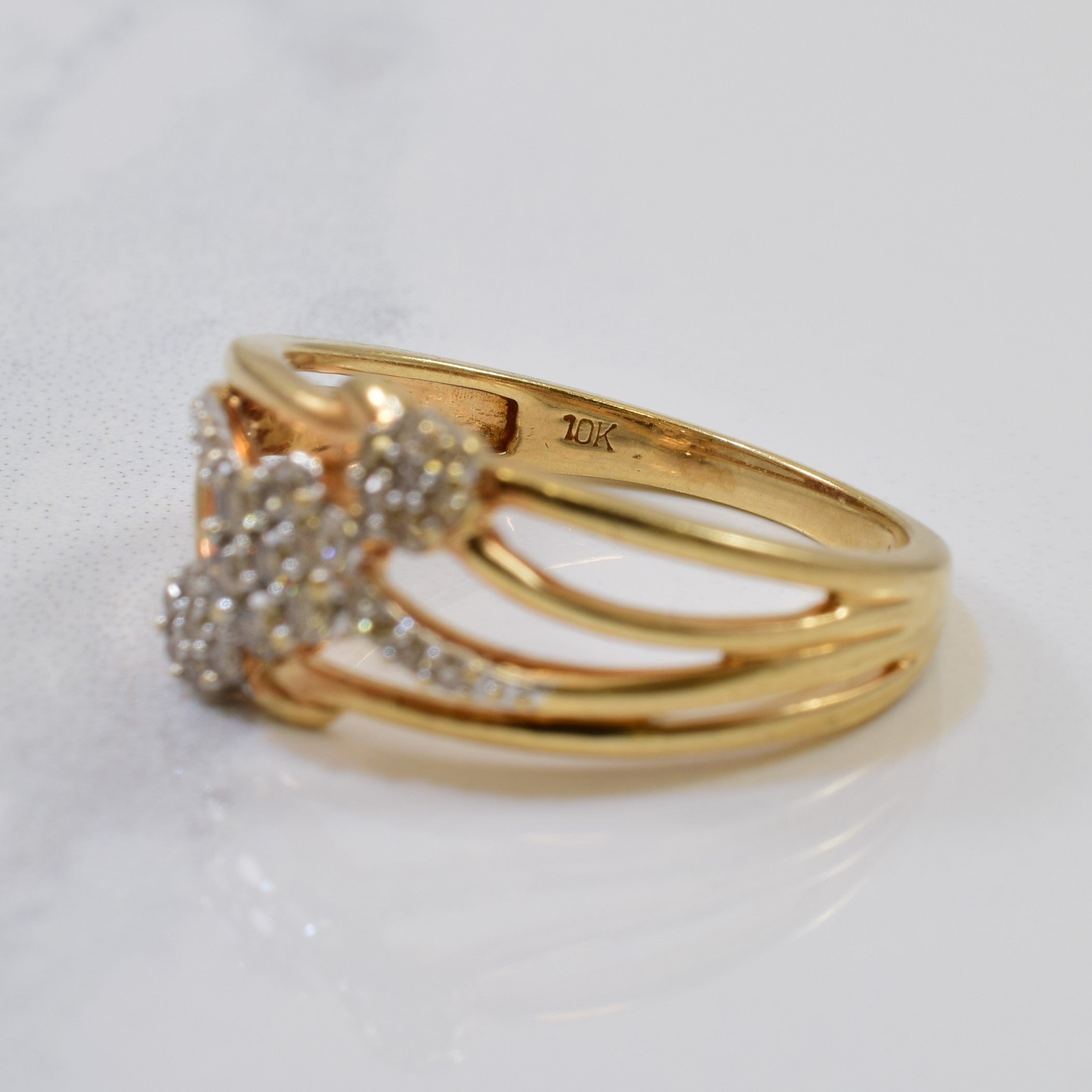 Floral Cluster Diamond Split Shank Ring | 0.25ctw | SZ 7.5 |