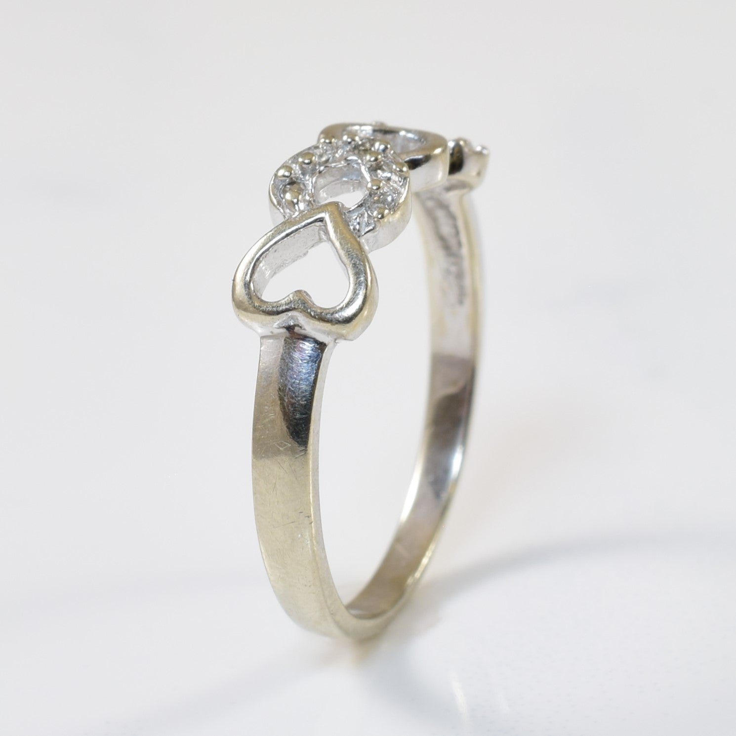 Four Heart Diamond Ring | 0.05ctw | SZ 6.25 |