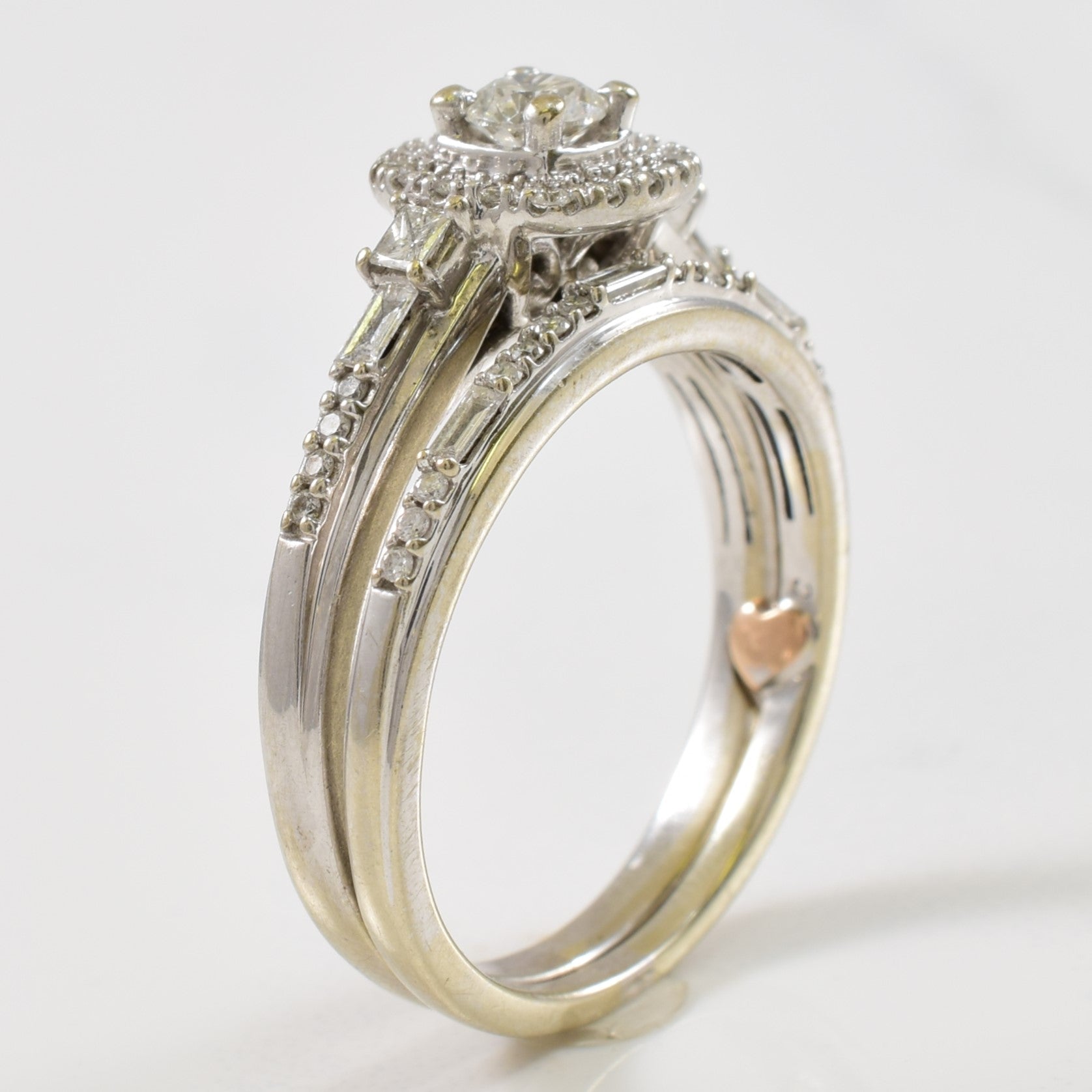 Pave Diamond Engagement Ring Set | 0.54ctw | SZ 7.25 |