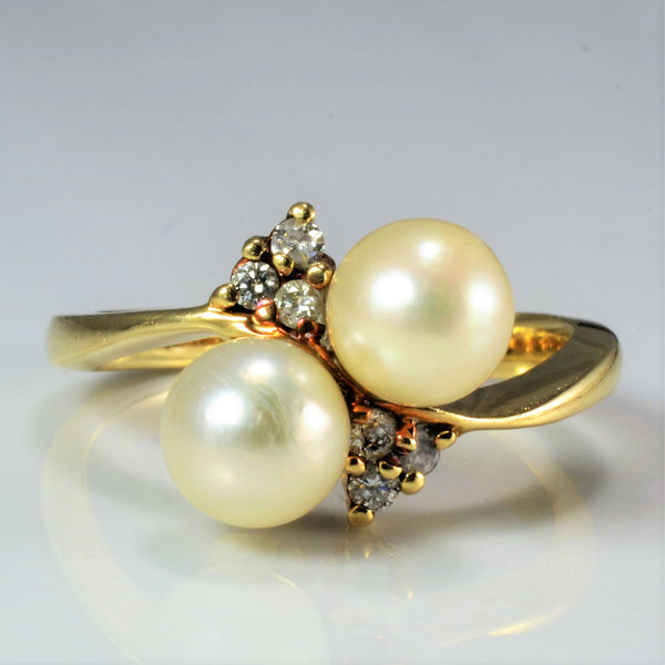 Pearl & Diamond Ring | 0.12 ctw, SZ 6.75 |