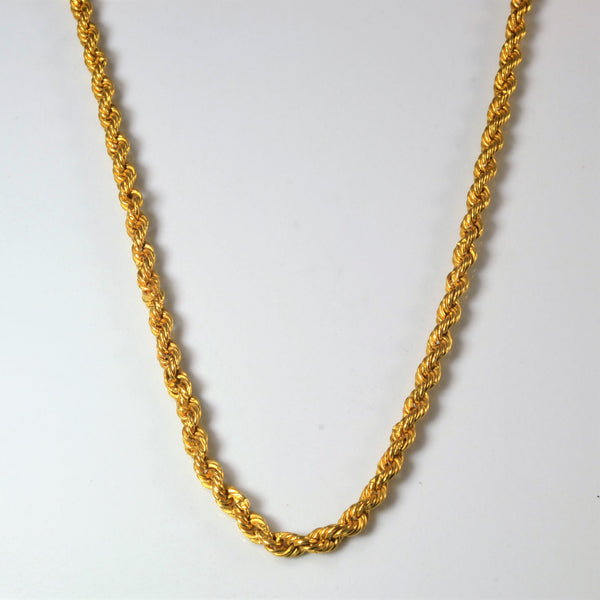 21k Yellow Gold Rope Chain | 22.5