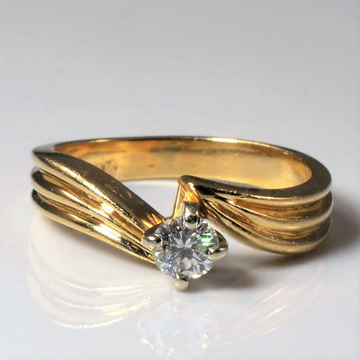 Bypass Solitaire Diamond Ring | 0.19ct | SZ 4.5 |