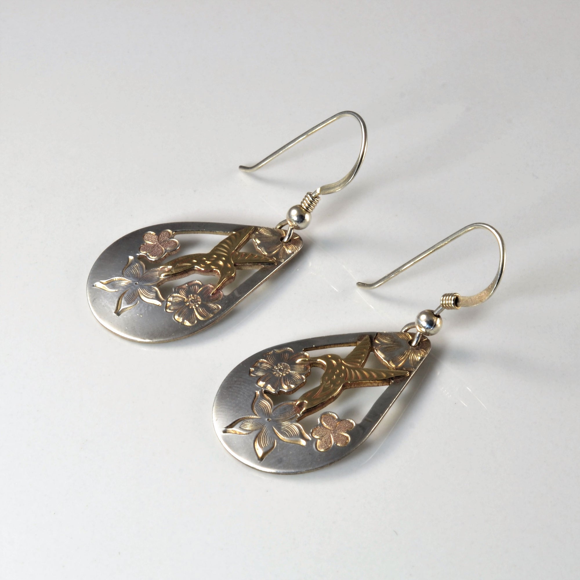 Gold Hummingbird Pendant & Earring Set |