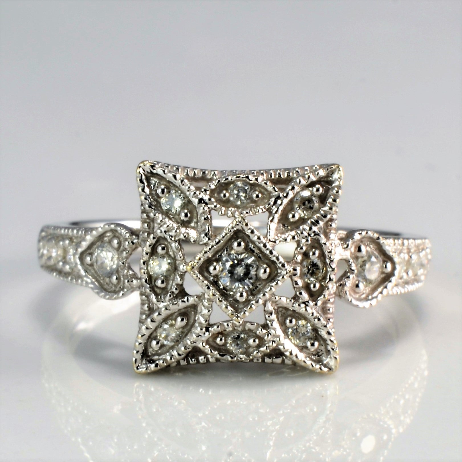 Milgrain Detailed Diamond Ring | 0.12 ctw, SZ 5 |