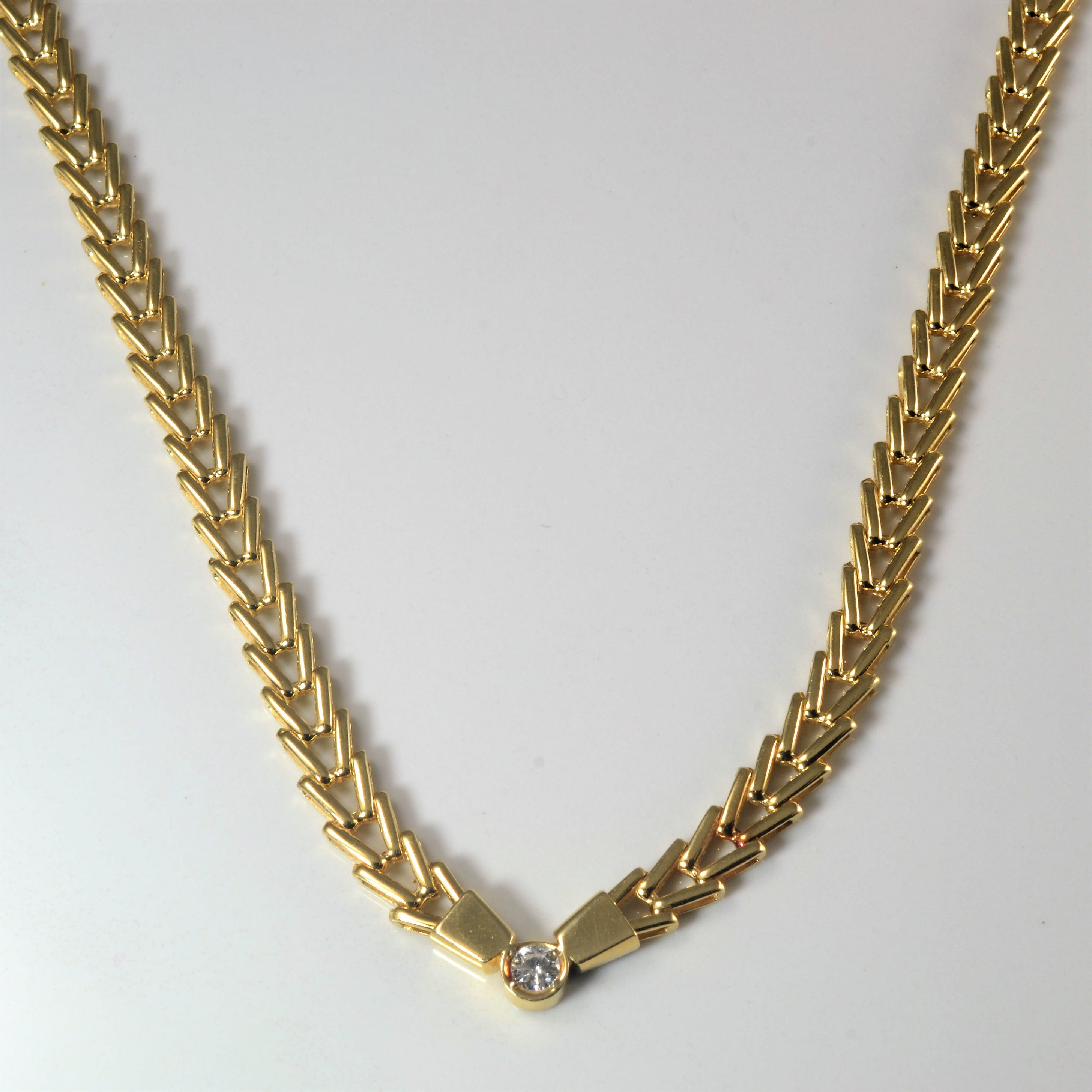 Geometric Bezel Set Diamond Necklace | 0.24ct | 16"|