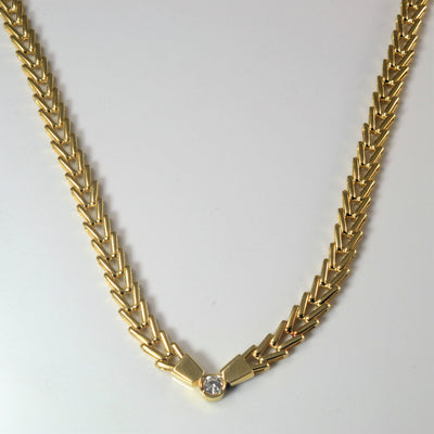 Geometric Bezel Set Diamond Necklace | 0.24ct | 16
