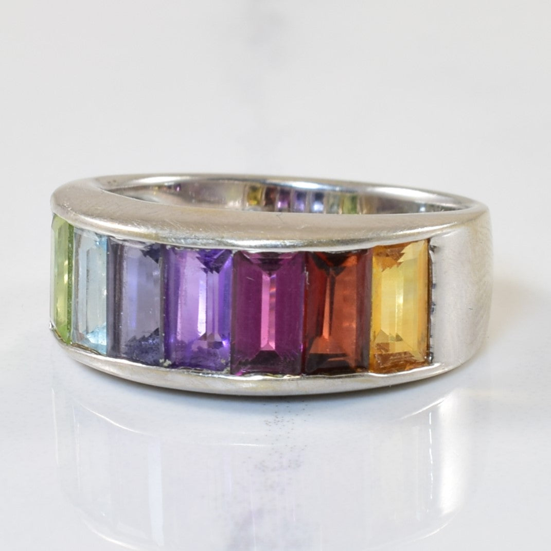 Baguette Multi Gem Rainbow Ring | 1.75ctw | SZ 6.25 |