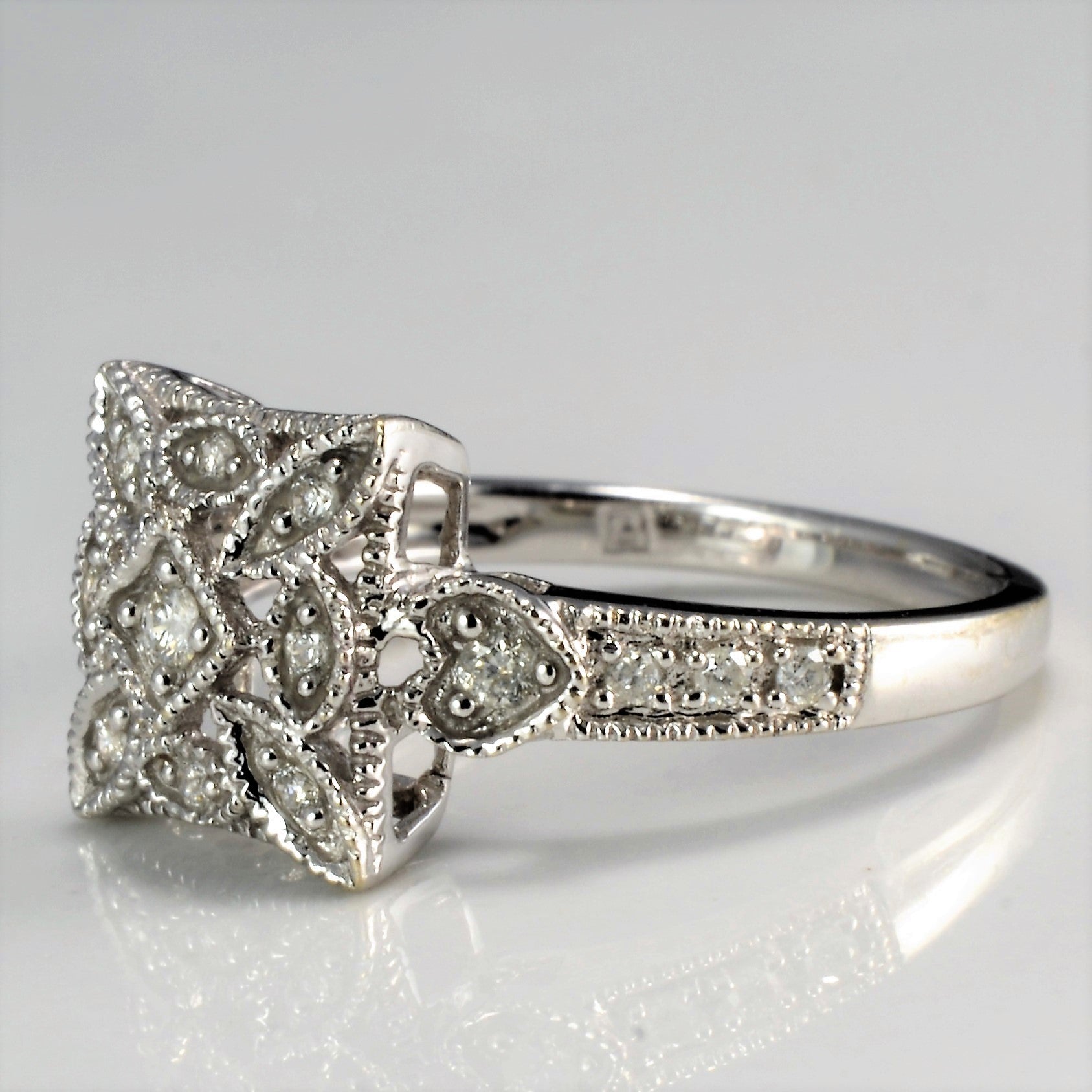 Milgrain Detailed Diamond Ring | 0.12 ctw, SZ 5 |