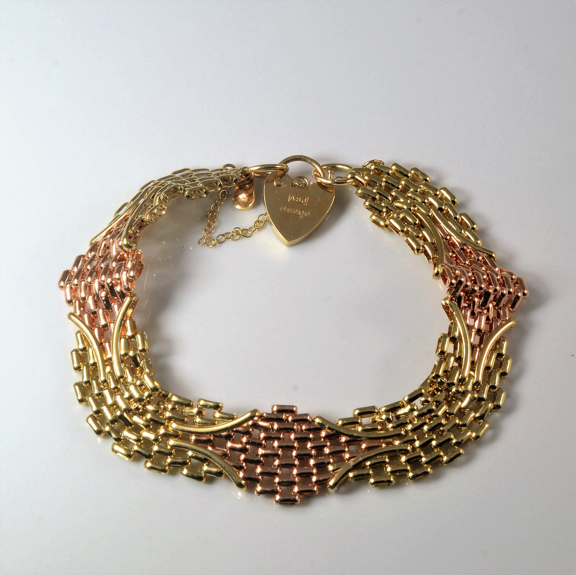 Interlocking Two Tone Gold Bracelet | 8