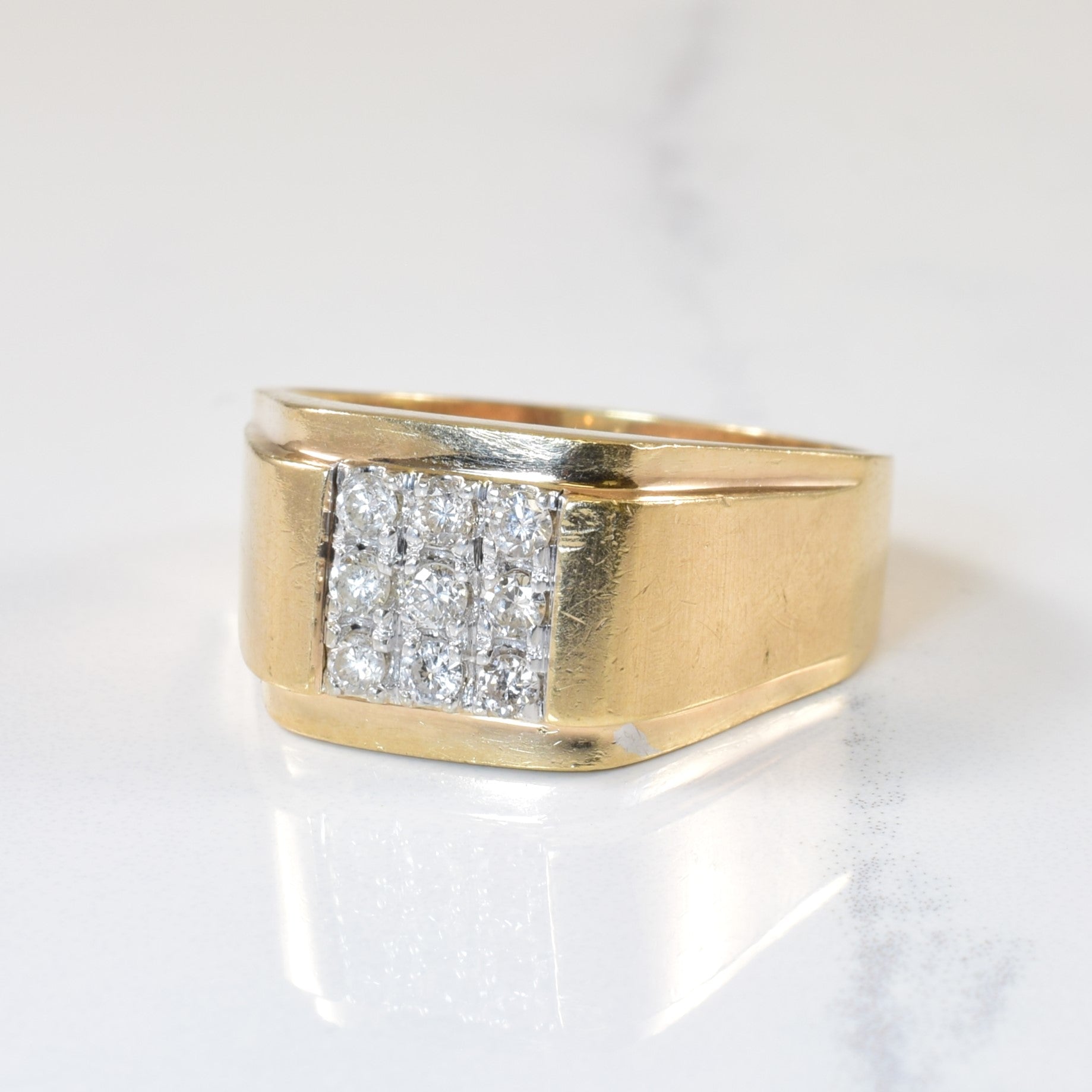 Pave Set Diamond Grid Ring | 0.40ctw | SZ 12.75 |