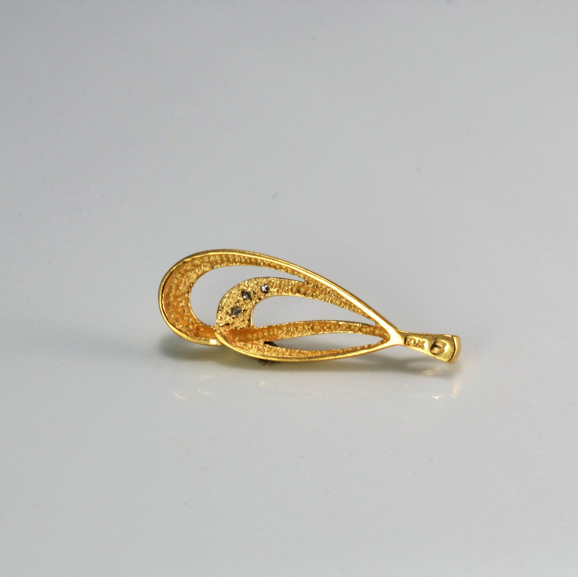 Two Tone Gold Drop Diamond Pendant | 0.04 ctw |