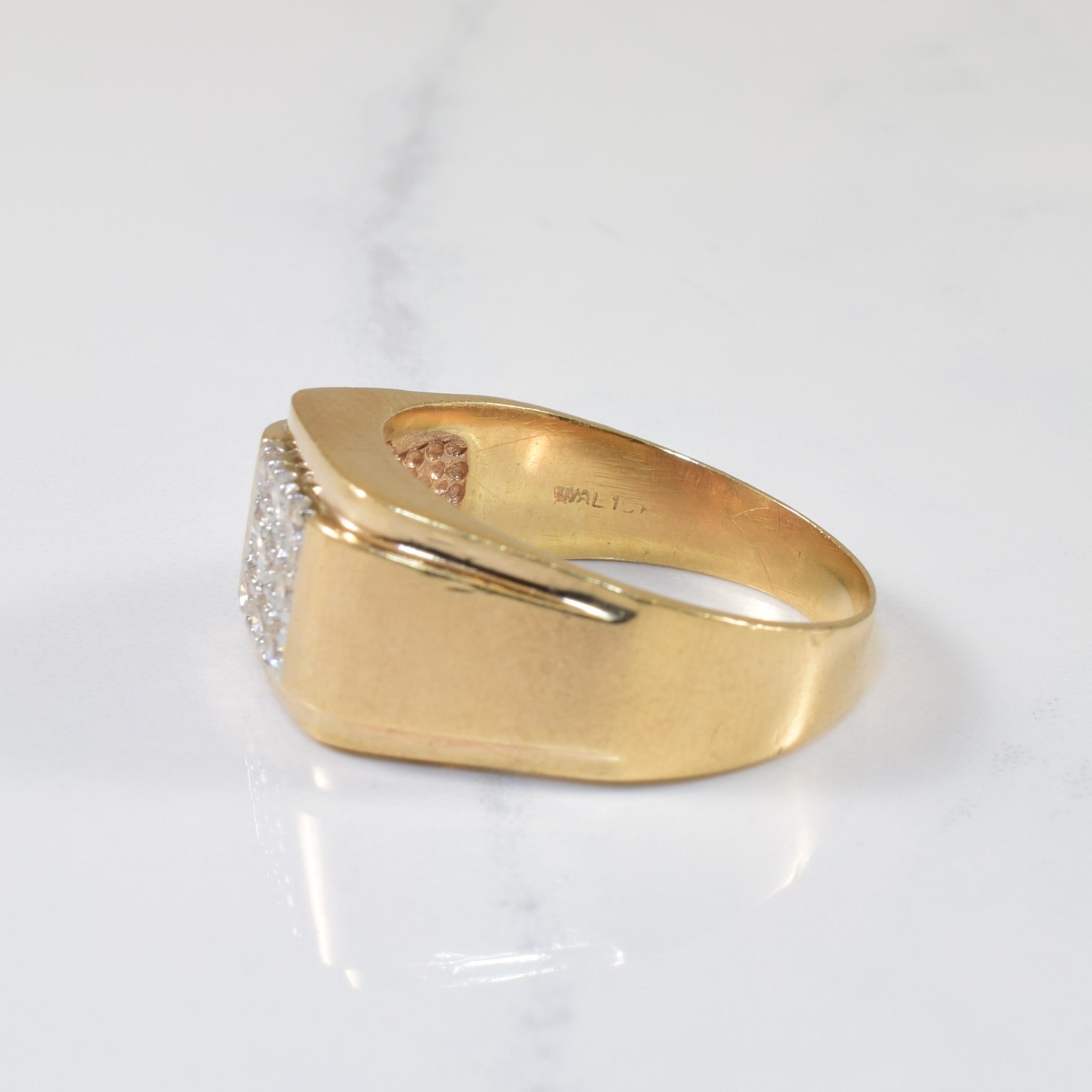 Pave Set Diamond Grid Ring | 0.40ctw | SZ 12.75 |