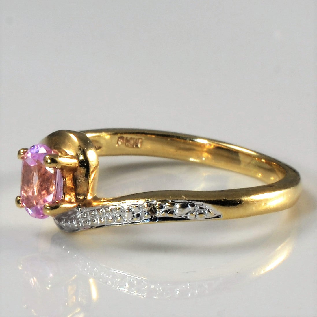 Bypass Synthetic Sapphire & Diamond Ring | 0.36ct, 0.01ct| SZ 5|