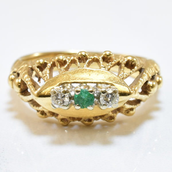 Diamond & Emerald Ring | 0.08ctw, 0.04ctw | SZ 6.75 |