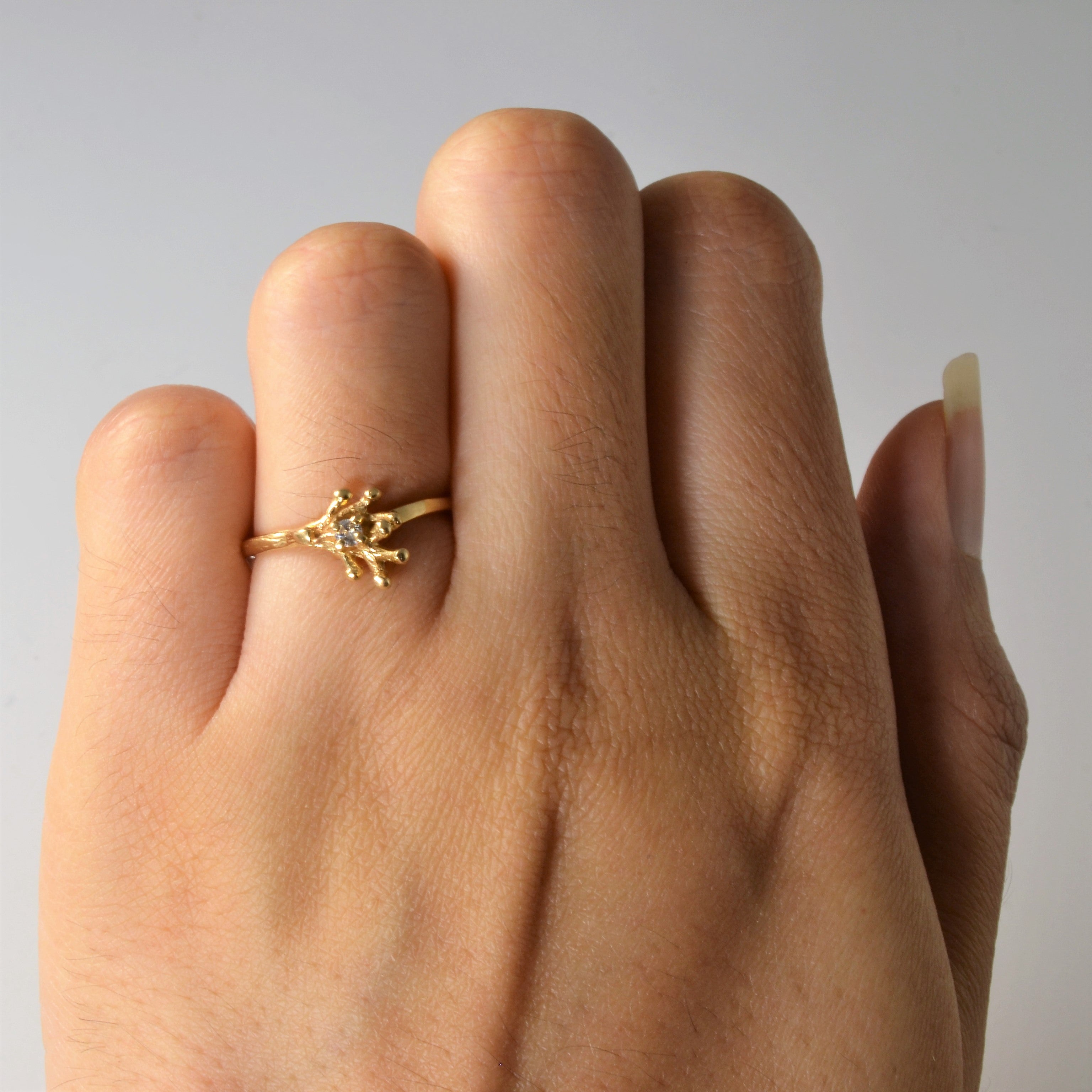 Golden Flare Diamond Ring | 0.03ct | SZ 5 |