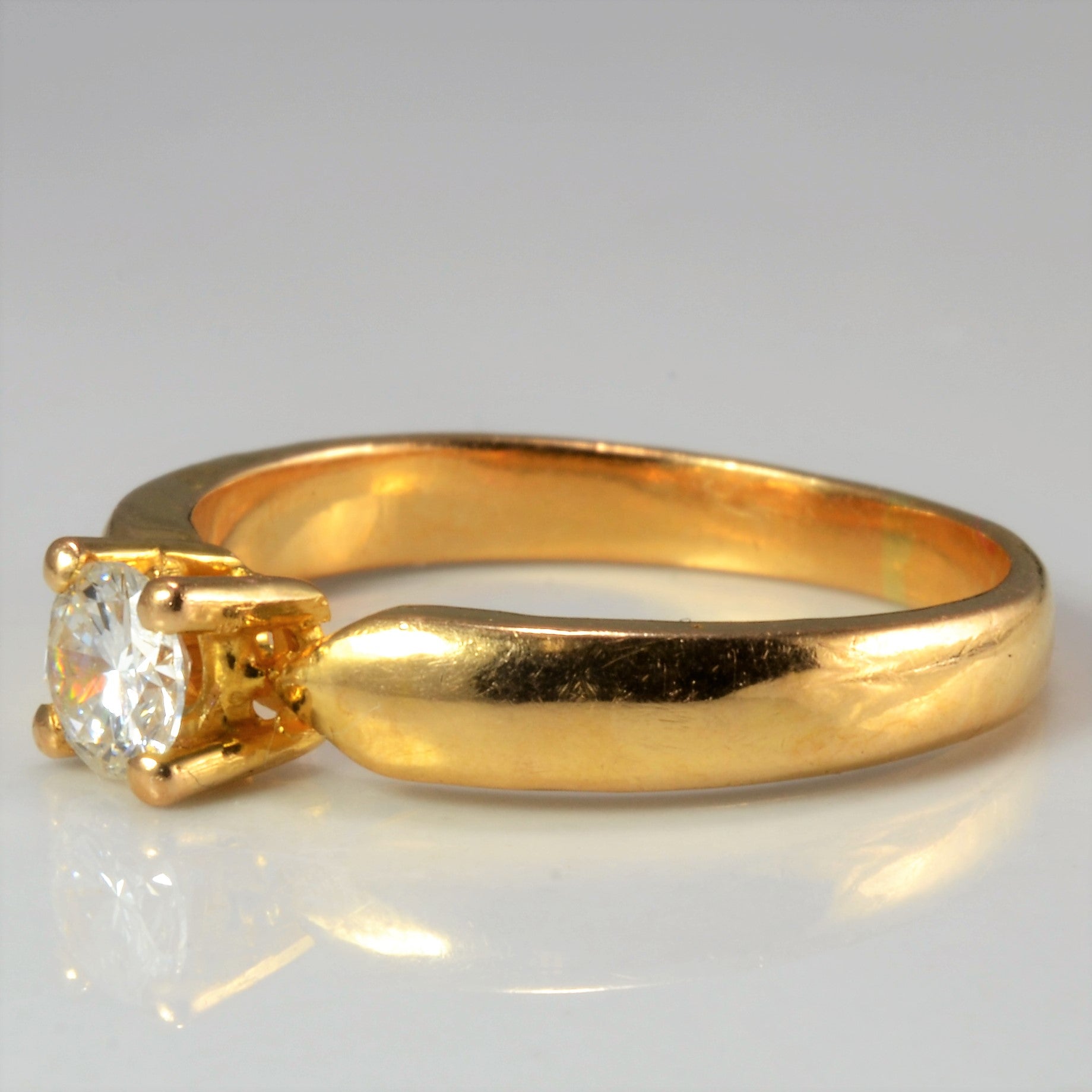 Solitaire Diamond Engagement Ring | 0.26 ct, SZ 5.25 |
