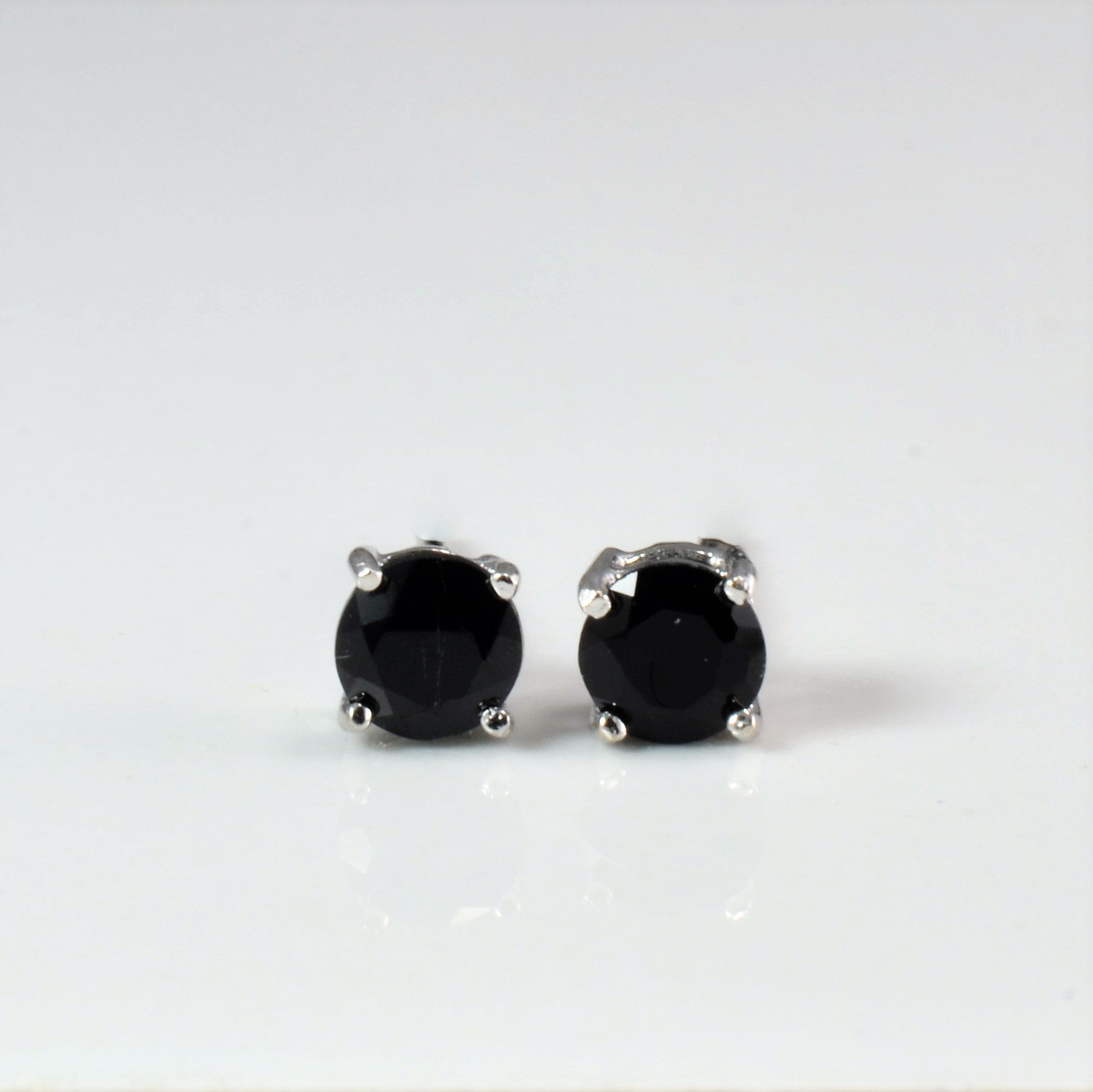 Black Sapphire Stud Earrings
