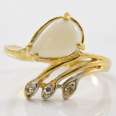 Opal & Diamond Bypass Ring | 0.03ctw, 0.60ct | SZ 6.25 |