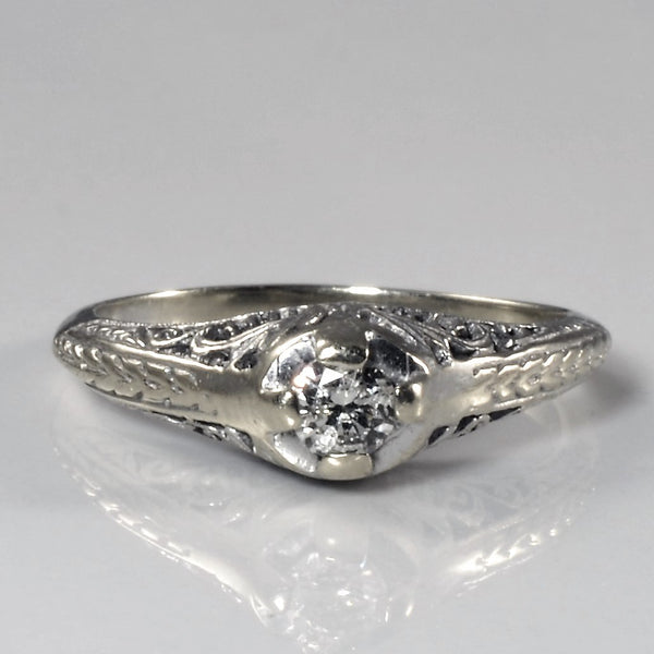 Art Deco Diamond Solitaire Engagement Ring | 0.14ct | SZ 5.75 |