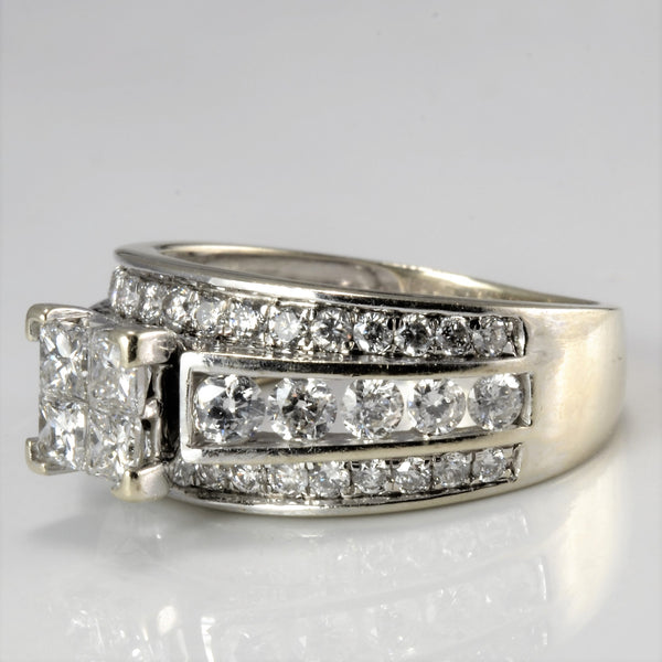 Multi Channel Diamond Engagement Ring | 1.28 ctw, SZ 6.5 |