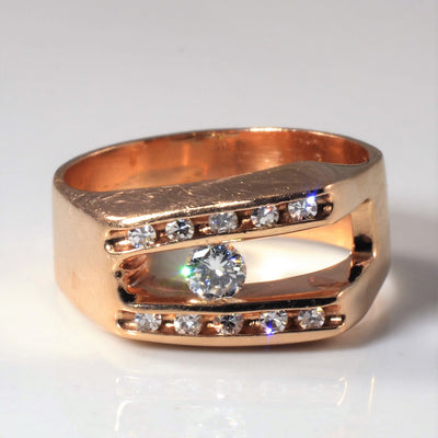 Slanted Channel Diamond Ring | 0.32ctw | SZ 7.5 |