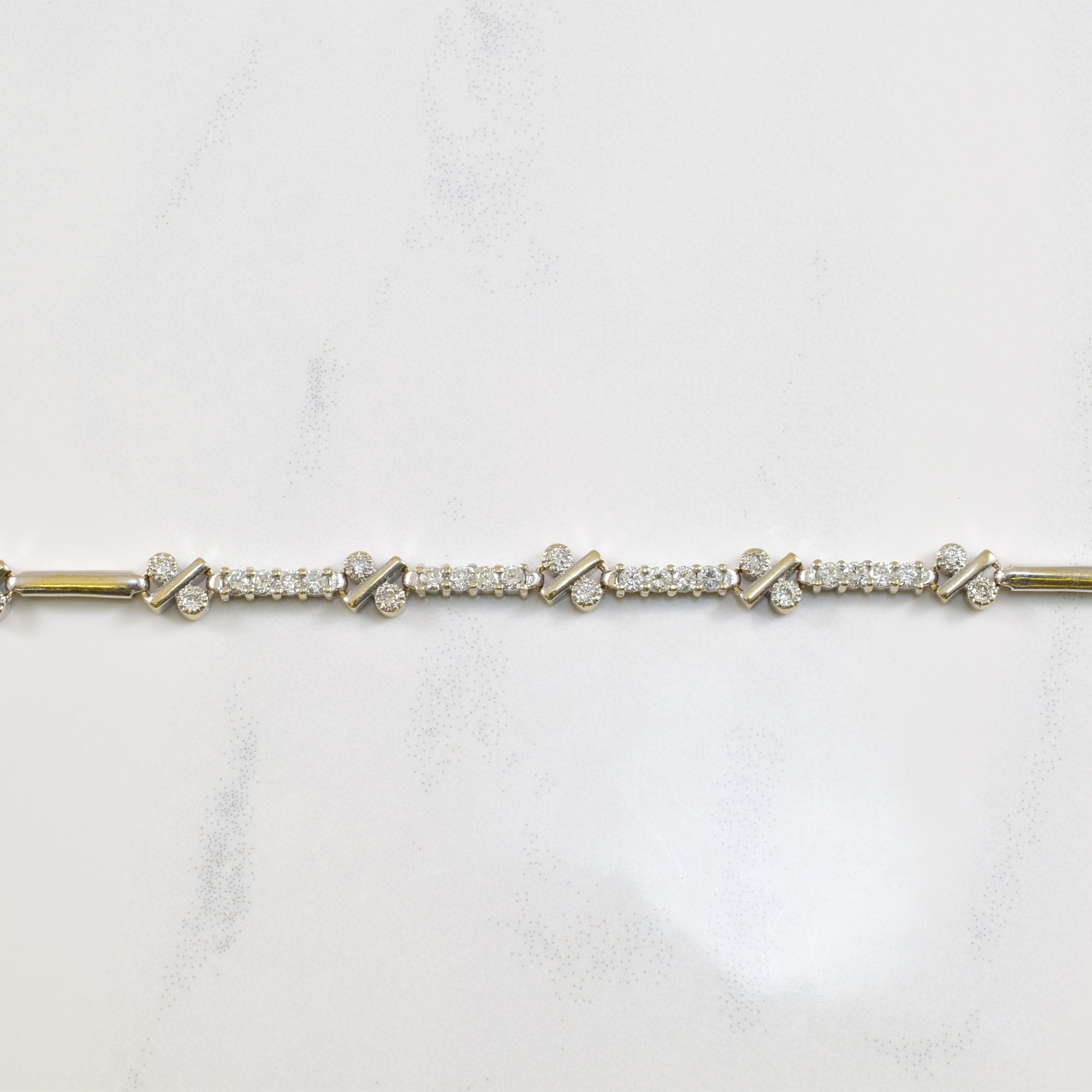 Geometric Bar Link Diamond Bracelet | 0.50ctw | 7.5