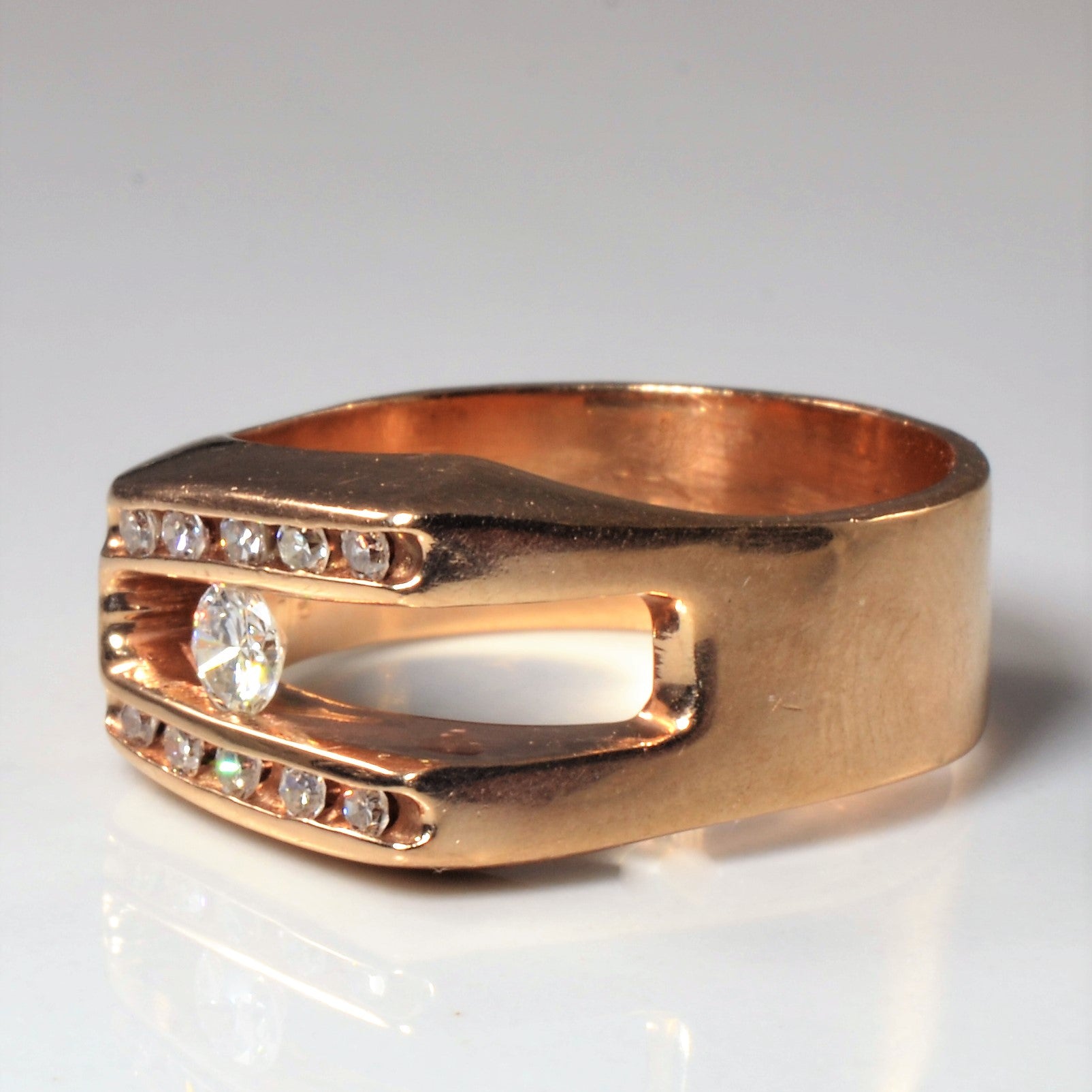 Slanted Channel Diamond Ring | 0.32ctw | SZ 7.5 |