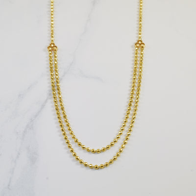14k Yellow Gold Ball Chain Necklace | 18