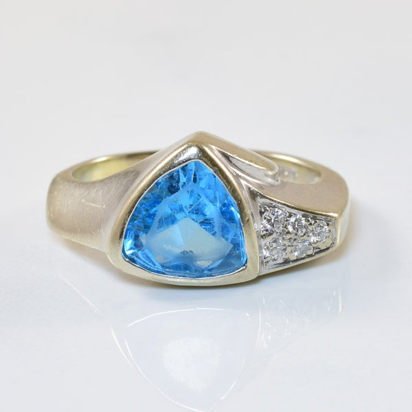 Blue Topaz & Diamond Ring | 2.00ct, 0.05ctw | SZ 4.75 |
