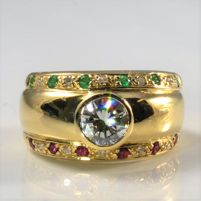 Multi Gem Bezel Set Engagement Ring | 1.00ct | SZ 6.5 |