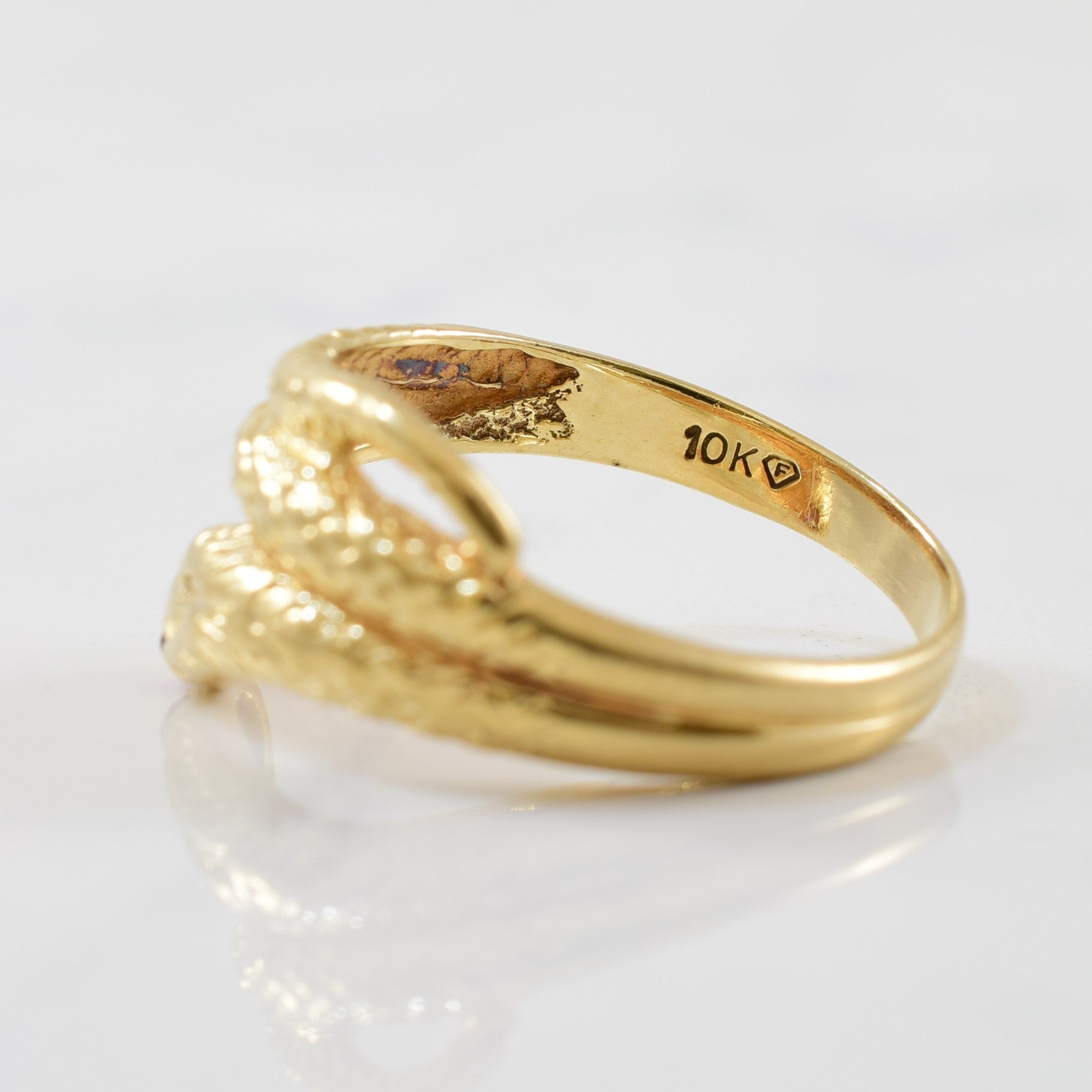 1960s Ruby Eyed Snake Ring | 0.04 ctw | SZ 6.75 |