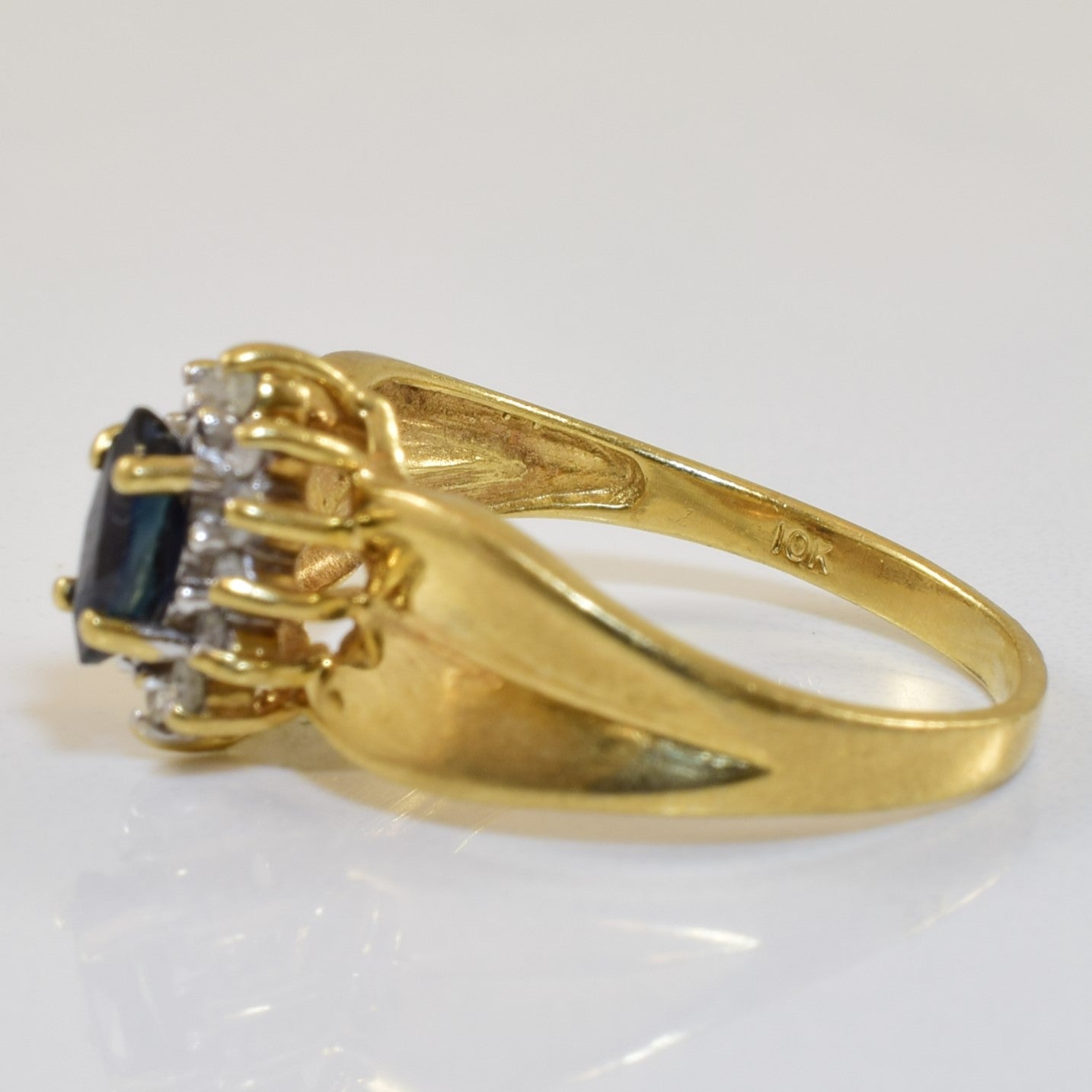 Blue Sapphire & Diamond Halo Ring | 0.27ct, 0.10ctw | SZ 5.5 |