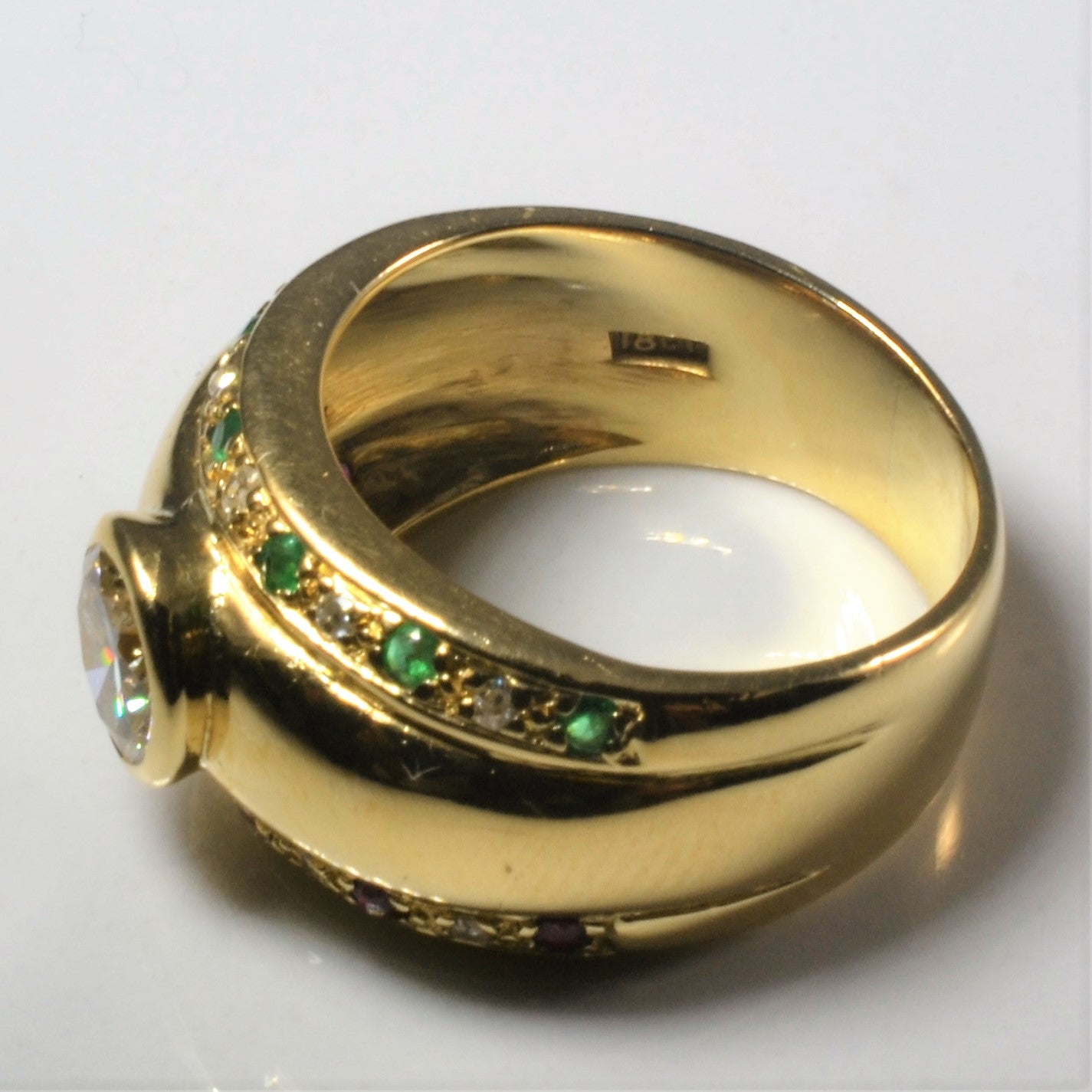 Multi Gem Bezel Set Engagement Ring | 1.00ct | SZ 6.5 |
