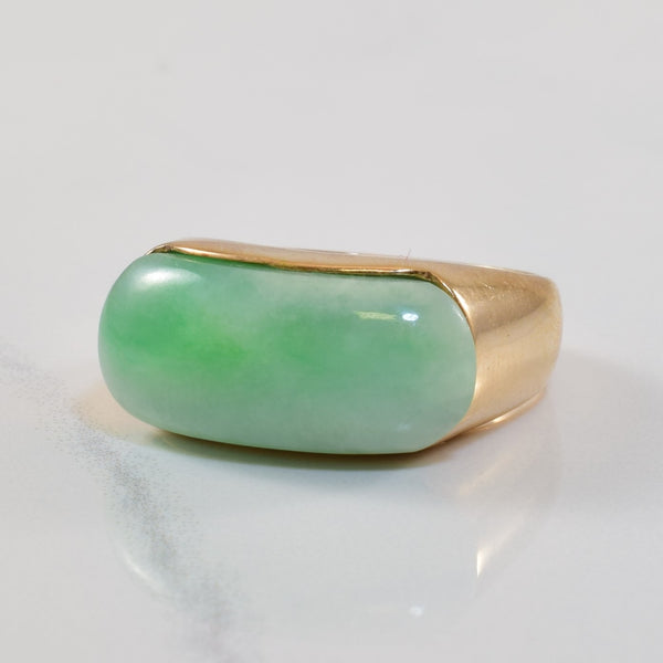 Curved Jadeite Cabochon Ring | 8.00ct | SZ 8.5 |