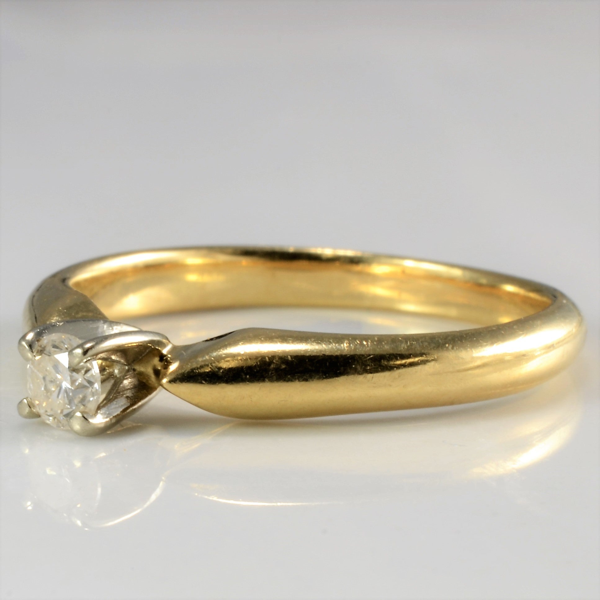 Offset Solitaire Diamond Ring | 0.11 ct, SZ 6.25 |