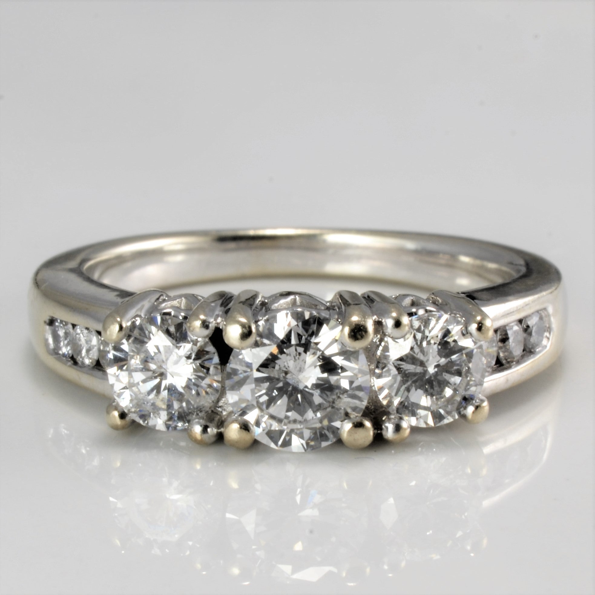 Three Stone Diamond & Accents Engagement Ring | 1.29 ctw, SZ 7 |