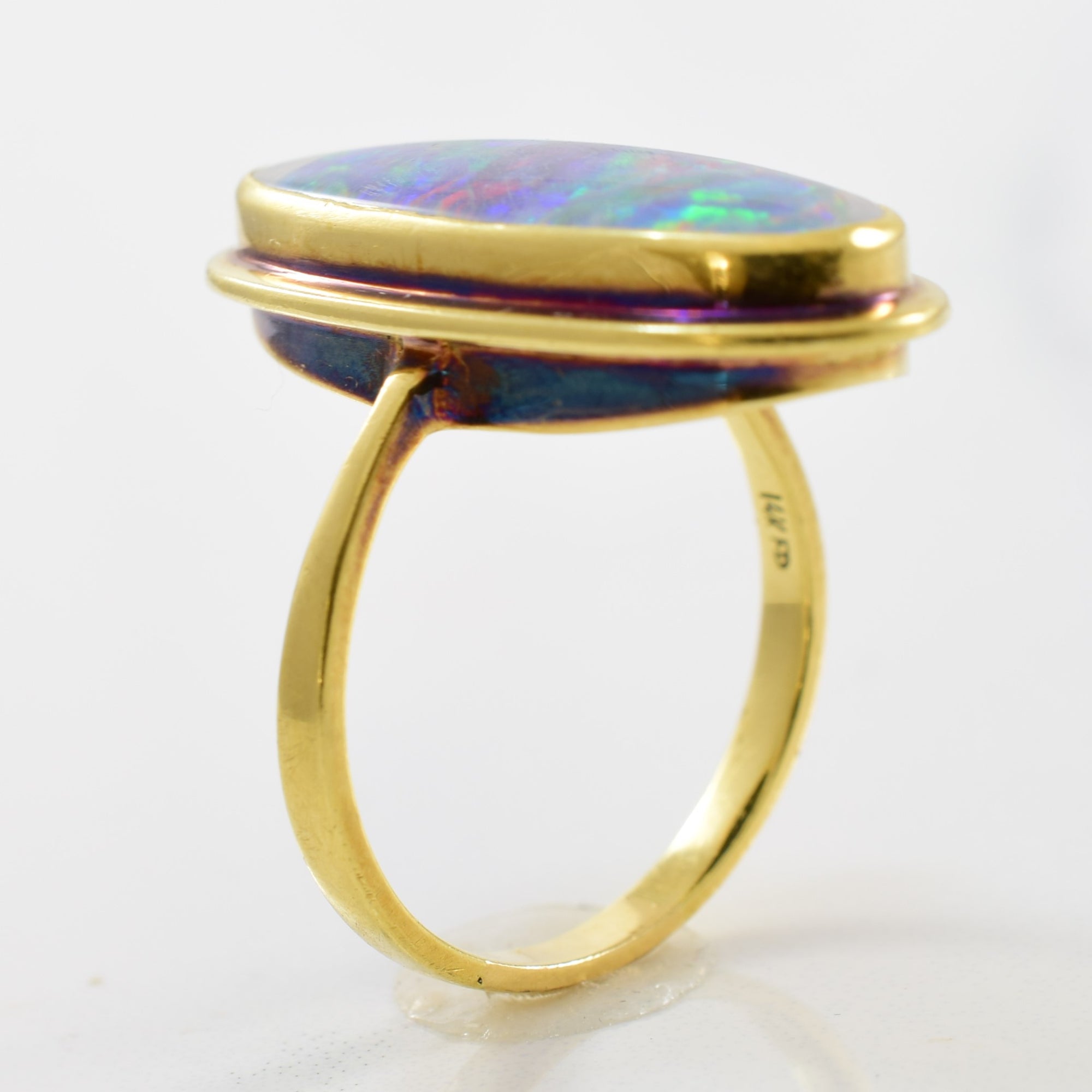 Opal Doublet Cocktail Ring | 4.75ct | SZ 9 |