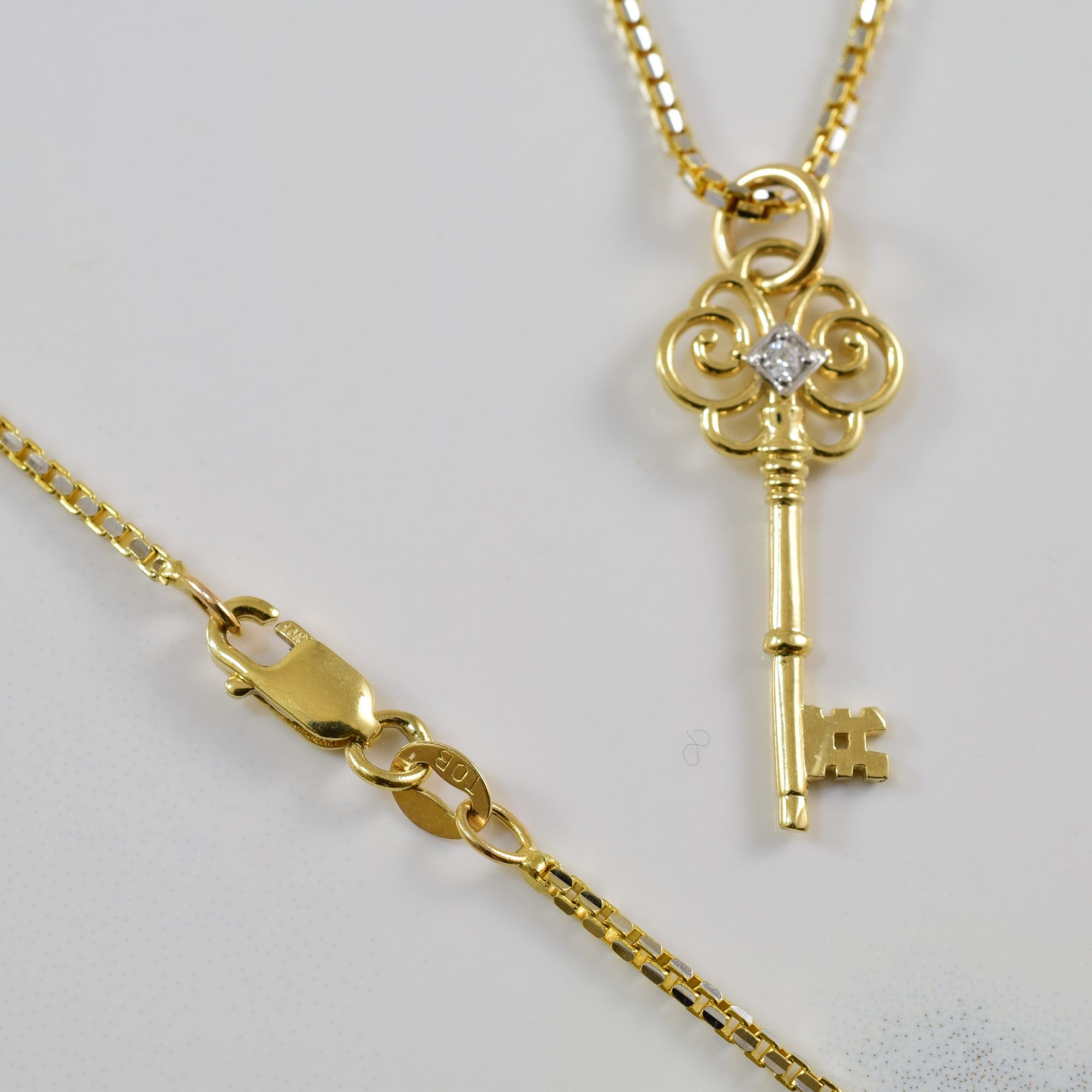 Diamond Key Necklace | 0.02ct | 23