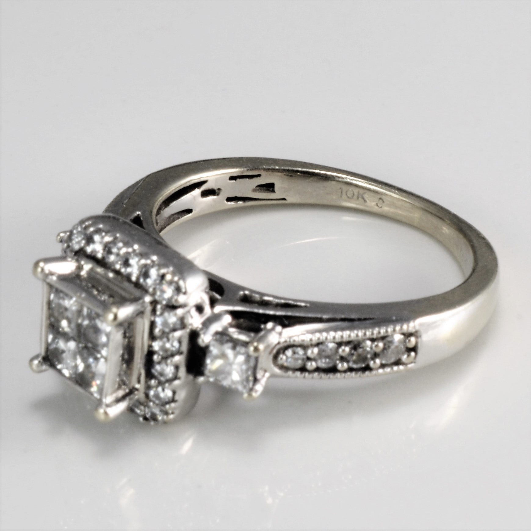 High Set Cluster Diamond Engagement Ring | 0.68 ctw, SZ 6 |