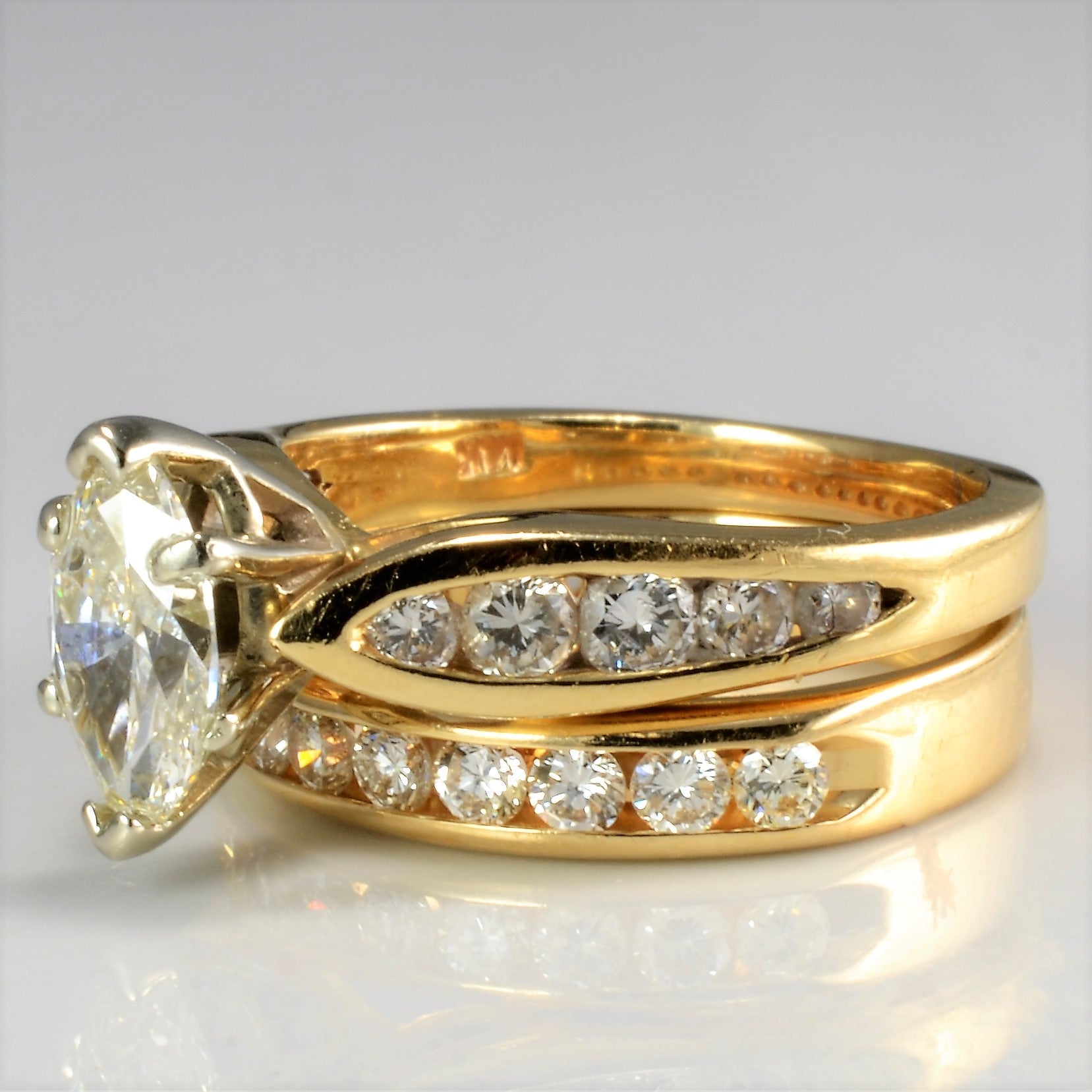 Channel Diamond Ladies Wedding Ring Set | 1.45 ctw, SZ 4.5 |